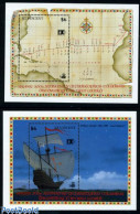 Delcampe - Saint Vincent 1992 Discovery Of America 2 S/s, Mint NH, History - Transport - Explorers - Ships And Boats - Erforscher