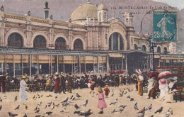 Delcampe - AA+ 124 MONTE CARLO - LE CAFE DE PARIS - ANIMATION - PIGEONS - CARTE COLORISEE - Wirtschaften & Restaurants