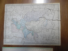 Delcampe - RARE ANCIEN PUZZLE CARTE GÉOGRAPHIQUE Asie DÉCOUPÉ  LOGEROT - Carte Geographique