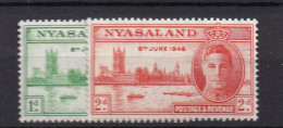 Delcampe - 1946 MNH Nyassaland Mi 64-65 - Nyasaland (1907-1953)