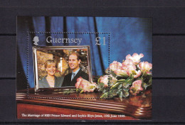 Delcampe - SA07b Guernsey 1999 The Wedding Of Prince Edward And Sophie Rhys-Jones Minisheet - Unclassified
