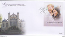 Delcampe - Jersey 2019 - Wedding Anniversary Miniature Sheet- FDC - Jersey