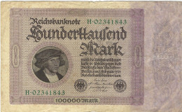 Delcampe - ALLEMAGNE - 1/2/1923- 100 000 Mark - Reichsbanknote - Sans T - P#83a - E5 - 100000 Mark