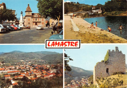 Delcampe - LAMASTRE Place Seignobos, Plage De Retourtour, Vue Générale, Le Château 33 (scan Recto Verso)MH2920 - Lamastre