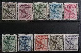 Delcampe - Saint-Pierre-et-Miquelon 1938 Taxe32/41 (*)TB Cote 20€50 - Unused Stamps