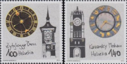 Delcampe - Schweiz Mi.Nr. 2354-55 200J.diplomat.Beziehungen M.Russland, Turmuhren (2 Werte) - Altri & Non Classificati