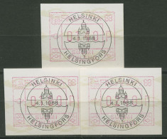 Delcampe - Finnland Automatenmarken 1988 FINLANDIA '88 Satz ATM 4.1 S 1 Gestempelt - Machine Labels [ATM]