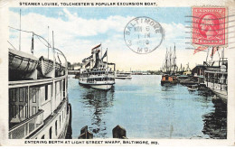 Delcampe - ETATS UNIS #MK39483 BALTIMORE STEAMER LOUISE TOLCHESTERS POPULAR EXCURSION BOAT BATEAUX - Baltimore