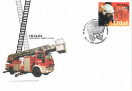 Delcampe - Polska, Pologne, FDC 04 05 2002, Pompier, Lance à Incendie Tuyau, Casque, - Feuerwehr