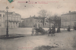 Delcampe - 47 / Marmande - Place D'Armes - Statue Léopold Faye - Hotel De Ville - Palais Justice - Marmande
