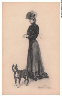 Delcampe - CAR-ADXP3-0100-ILLUSTRATEUR - FEMME ET CHIENT - M VIENNE - CLARENCE F UNDERWOOD - Underwood, Clarence F.