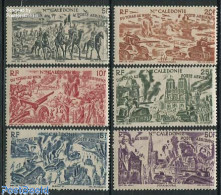 Delcampe - New Caledonia 1946 Victory 6v, Mint NH, History - Nature - Religion - Transport - Militarism - World War II - Camels -.. - Unused Stamps
