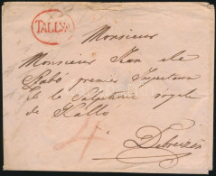 Delcampe - ~1830 Portós Levél / Unpaid Cover Red/piros "TÁLLYA" - Debrecen (Gudlin 500 P) - Other & Unclassified