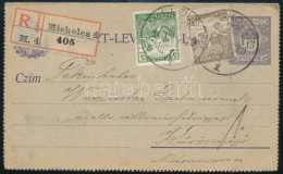 Delcampe - 1917 Ajánlott Díjjegyes Zárt Levelezőlap 2 Bélyeges Kiegészítéssel / Registered PS-card With Additional Franking - Sonstige & Ohne Zuordnung