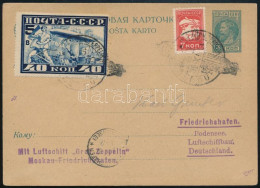 Delcampe - 1930 Zeppelin Bélyeggel Kiegészített Díjjegyes Levelezőlap Németországba / PS-card With Zeppelin Stamp Additional Franki - Other & Unclassified