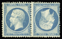 Delcampe - *,tête-bêche N°22b 20c Bleu En Paire Tête-bêche, Neuf *, TB - 1862 Napoléon III