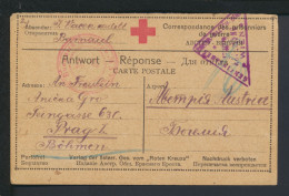 Delcampe - Kriegsgefangenenpost Russland 1915 Stempel Zensur Abteilung Wien Prag Böhmen - Briefe U. Dokumente