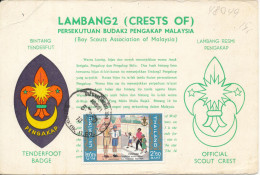 Delcampe - Thailand Post Card (Boy Scouts Association Of Malaysia) With Scout Stamp On Front And Backside Of The Card - Covers & Documents