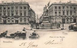 Delcampe - [-15%] BELGIQUE - Bruxelles - Place Et Rue Royale - Vue Générale - Animé - Carte Postale Ancienne - Plätze