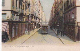 Delcampe - Z+ Nw-(69) LYON - LA RUE VICTOR HUGO - ANIMATION - TRAMWAY - CARTE COLORISEE - Lyon 2