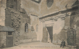 Delcampe - [-5%] FRANCE - Paris - Église St Julien Le Pauvre - Murs Dégradés - Entrée - Rosace - Homme Assis - Carte Postale Ancien - Kirchen