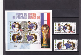 Delcampe - Zaire Football France 1998 Serie+bl 35000NZ MNH - 1998 – Frankrijk