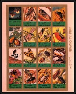 Delcampe - 0480/ Umm Al Qiwain ** MNH Mi N°1354/1369 B Insectes Insects Beetle 1972 Smaller Format Cote 45 Non Dentelé Imperf - Kevers