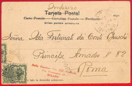 Delcampe - Ak0384 - URUGUAY - Postal History -  POSTCARD To ITALY 1904   Montevideo - Uruguay