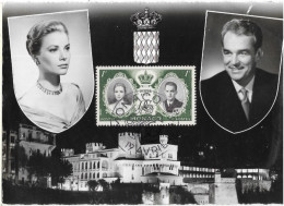 Delcampe - Principauté De Monaco, Carte Maximum, 1F De 1956 - Le Prince Rainier Et La Princesse Grace Kelly - Maximum Cards