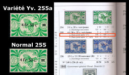 Delcampe - NOUV.-CALEDONIE 1945 - Yv. 255a ** Variété "sans Point Après C" +normal  Cote= 550,00 € - Cagou Londres  ..Réf.NCE27389 - Imperforates, Proofs & Errors