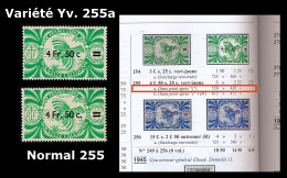 Delcampe - NOUV.-CALEDONIE 1945 - Yv. 255a ** Variété "sans Point Après C" +normal  Cote= 550,00 € - Cagou Londres  ..Réf.NCE27388 - Imperforates, Proofs & Errors