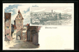 Delcampe - Künstler-AK Karl Mutter: Überlingen / Bodensee, Ortsansicht, Turm Mit Torbogen - Mutter, K.