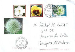 Delcampe - 2025 Letter Switzerland To Andorra (le Jardin En Fleurs: L'oignon,etc) , Avec Timbre à Date Arrivée Andorra - Brieven En Documenten
