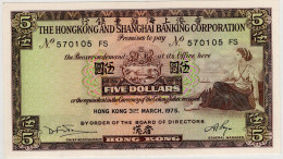 Delcampe - Hong Kong $5 HSBC Banknote 31 March 1975 - Ungheria