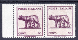 Delcampe - Lupa Senza Filigrana Con Parziale Ma Evidente Doppia Stampa - Ungebraucht