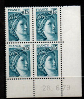 Delcampe - Coin Daté , Sabine N°1966 Du 28 6 1979  ** - 1970-1979