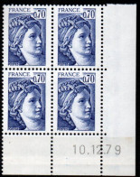 Delcampe - Coin Daté , Sabine N°2056 Du 10 12  1979  ** - 1970-1979