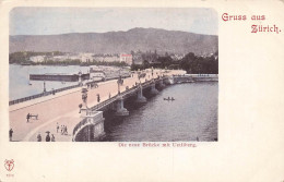 Delcampe - [-15%] SUISSE - Gruss Aus Zurich - Die Neue Brucke Mit Uetliberg - Pont - Colorisé  Animé - Carte Postale Ancienne - Zürich