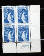 Delcampe - Coin Daté , Sabine N° 2156 Du 23 7 1981 ** - 1970-1979