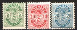 Delcampe - Danimarca 1895 Unif.35/37 **/MNH VF/F - Ongebruikt