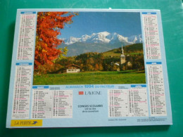 Delcampe - Calendrier Almanach LAVIGNE Facteur 1994  SARTHE Photo CORDON Haute Savoie Et Alpages - Big : 1991-00