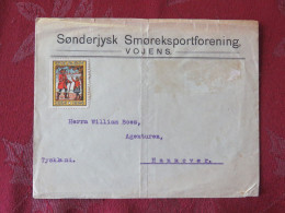 Delcampe - Denmark 1924cover To Germany With Pirate Label - Ship - Postman - Stamps Missing (fallen Off) - Briefe U. Dokumente