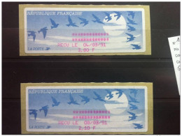 Delcampe - FRANCE FRANKREICH ATM LISA 1993 YVERT N°198b Lilas (NANTES) Michel Nr 11.2.d /  2 RECUS / 2 QUITTUNGEN - Sonstige & Ohne Zuordnung