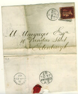 Delcampe - GB 1867 Cover From STRATHAVEN To EDINBURGH Via HAMILTON  With SG 44 Plate 93 Lettered MF - Briefe U. Dokumente