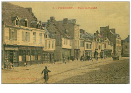 Delcampe - 80.PICQUIGNY.n°3944.PLACE DU MARCHE.CP TOILEE - Picquigny