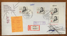 Delcampe - BRD. Einschreibe Luftpopst FDC  " BONN  - BELGRAD Retour  - Eschau  " 1984 Mit 4x Mi. Nr. 1219 - Briefe U. Dokumente
