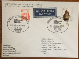 Delcampe - BRD. Lufthansa Erstflug Mit Airbus  " FRANKFURT / MAIN  - ROM Retour  - Eschau  " 1984 Mit Mi. Nr. 1200 - Briefe U. Dokumente