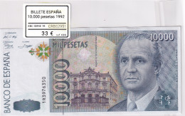 Delcampe - CRBS2951 BILLETE ESPAÑA 10000 PESETAS 1992 EBC SERIE 1R - [ 4] 1975-…: Juan Carlos I.