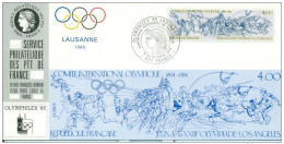 Delcampe - 010 Carte Officielle Exposition Internationale Exhibition Olymphilex 1985 France Jeux Olympiques Olympic Games Olympia - Maximumkarten (MC)