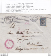 Delcampe - 383-149  Brief 7-11-1917 Sofia-Berlin. GeÃƒÆ’Ã‚Â¶ffned Durch Zensur Bulgarien - Brieven En Documenten